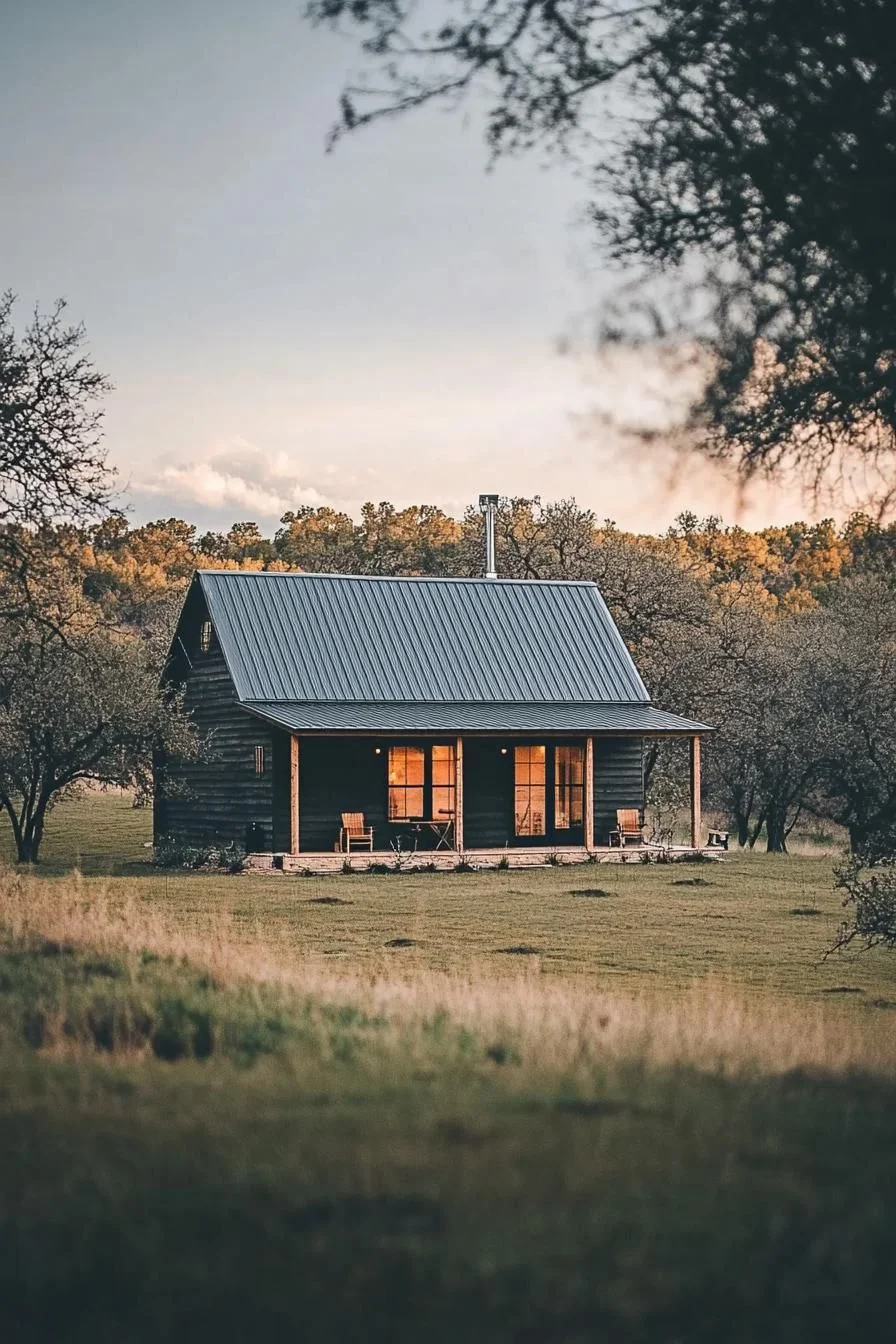 Cabin Set in Open Meadows