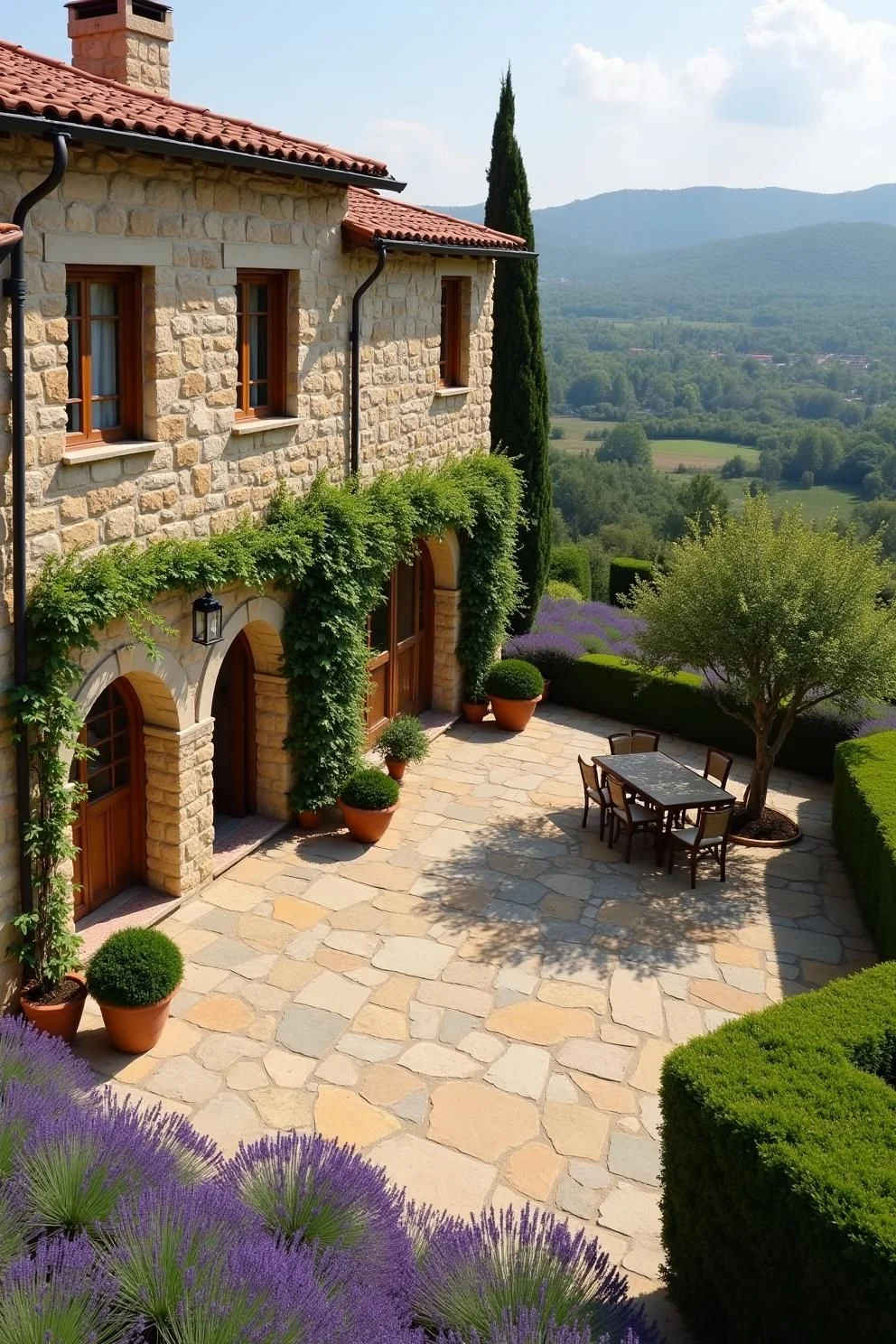 Hillside Villa Built From Stone