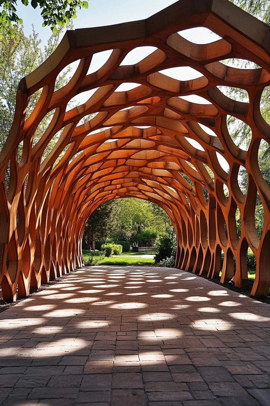 Wooden Tunnel with Bubble Details