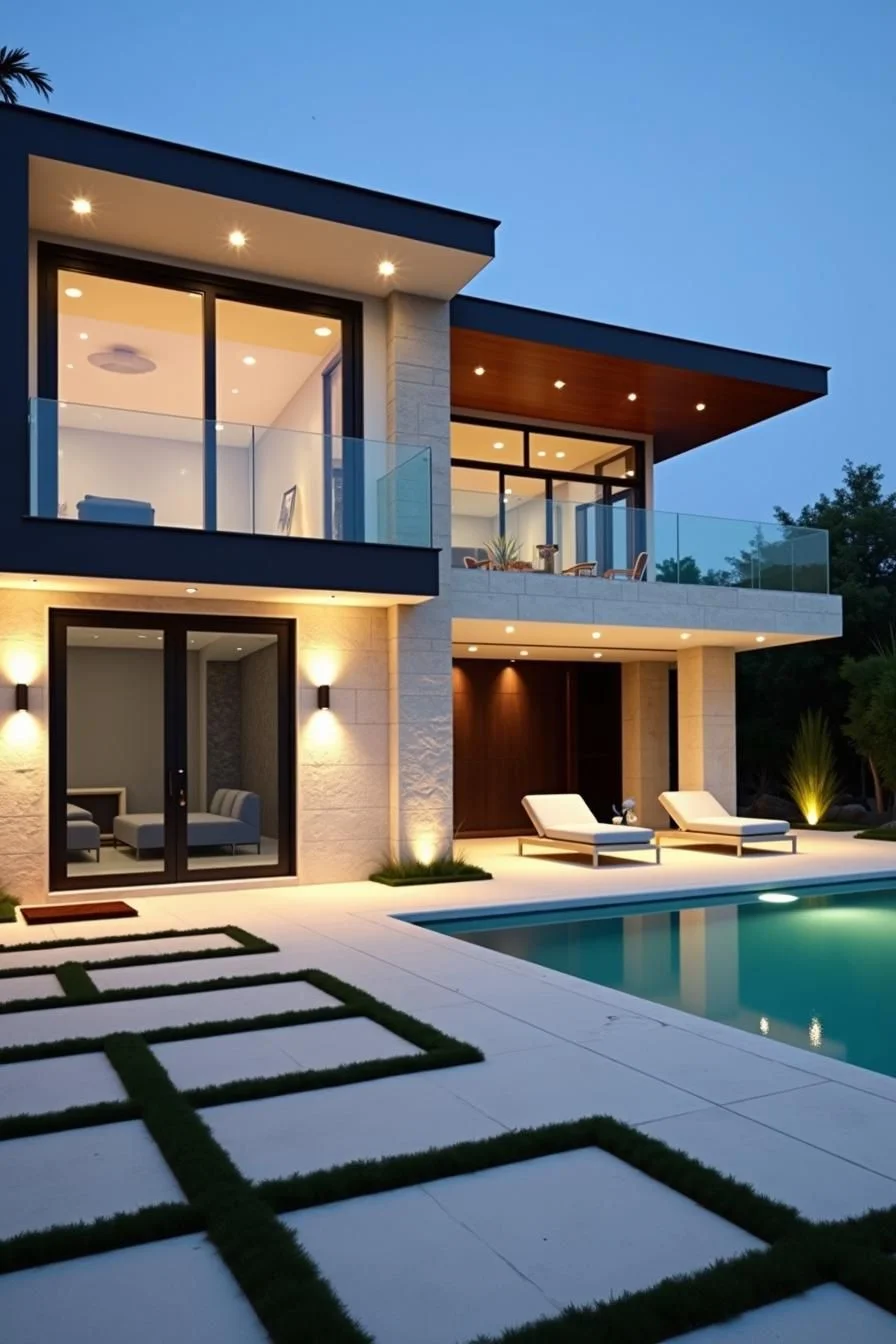 A Poolside Retreat Under Starry Skies