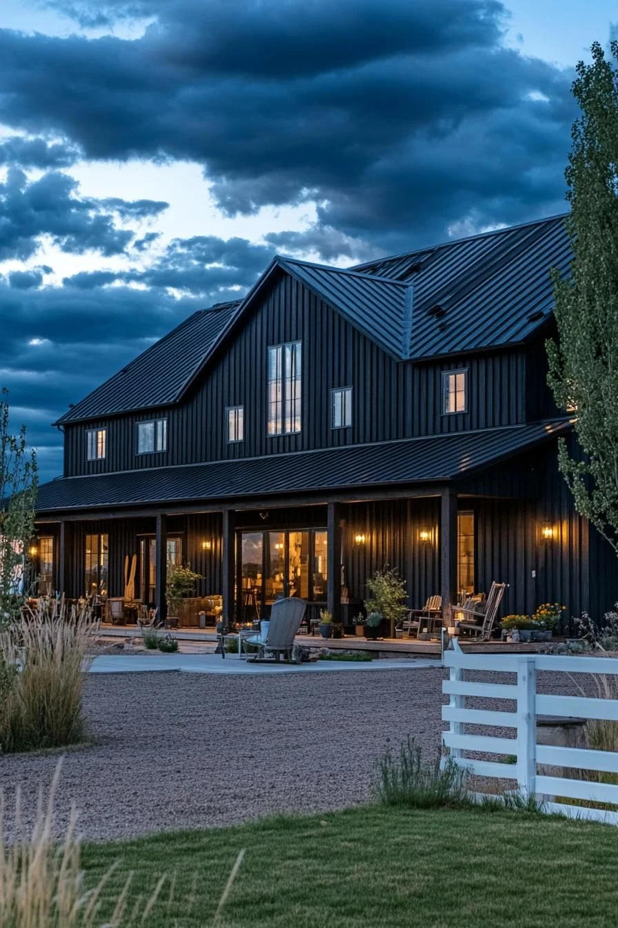 Modern Barn House Beneath Moody Skies