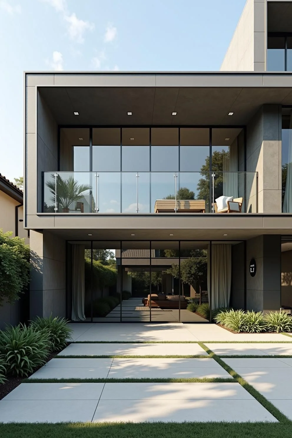 Modern Cube Home with a Scenic Balcony