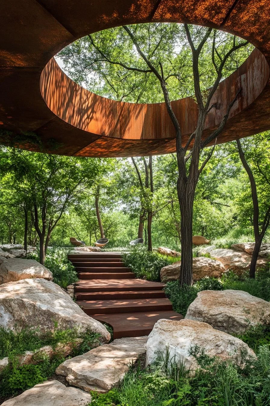 Rusty Ring Pavilion at Dusk
