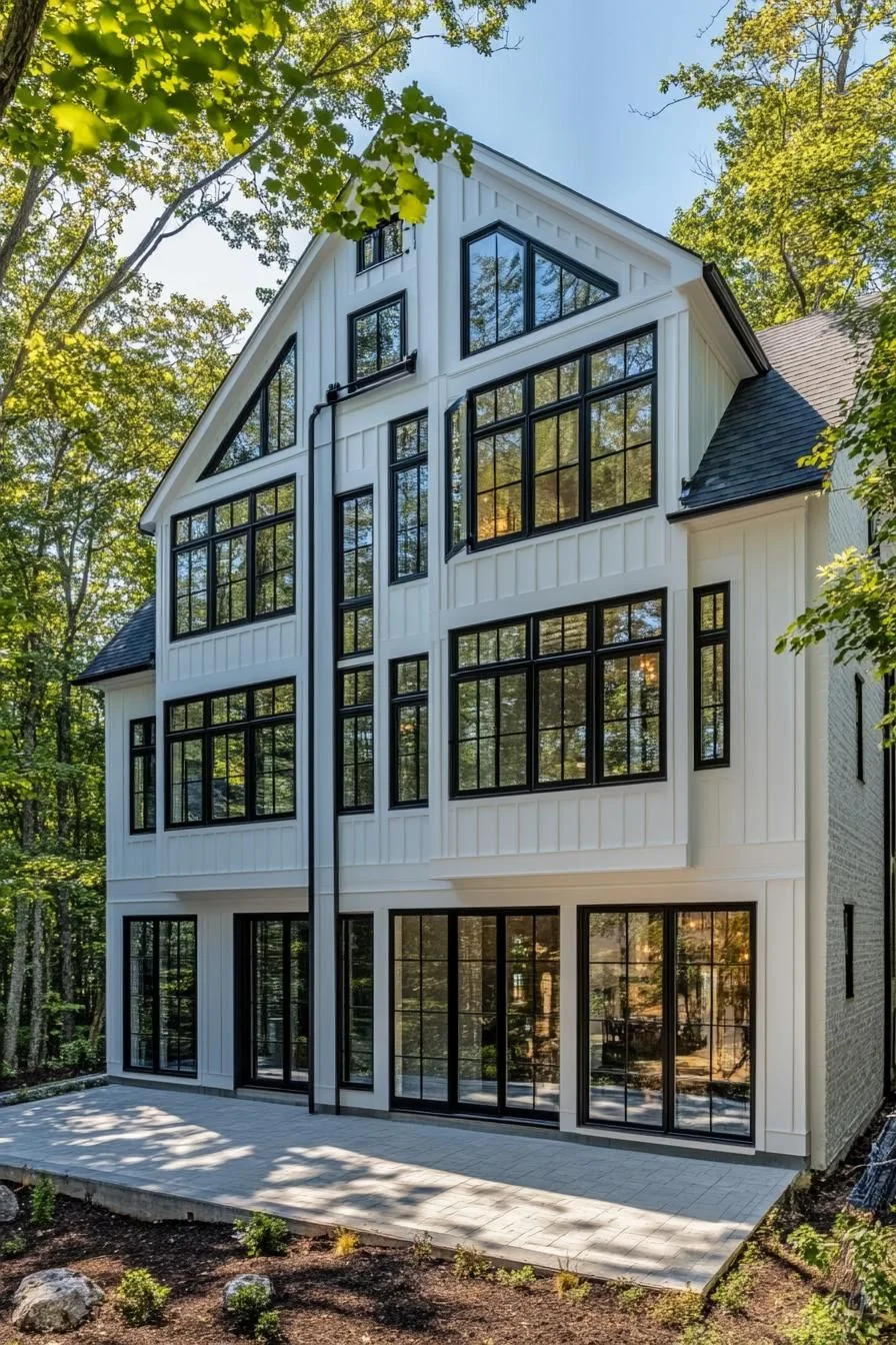 A Green Landscape Framed by Grand Windows