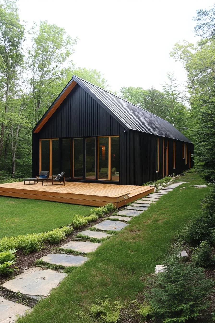 Modern Long House Tucked Among Pines