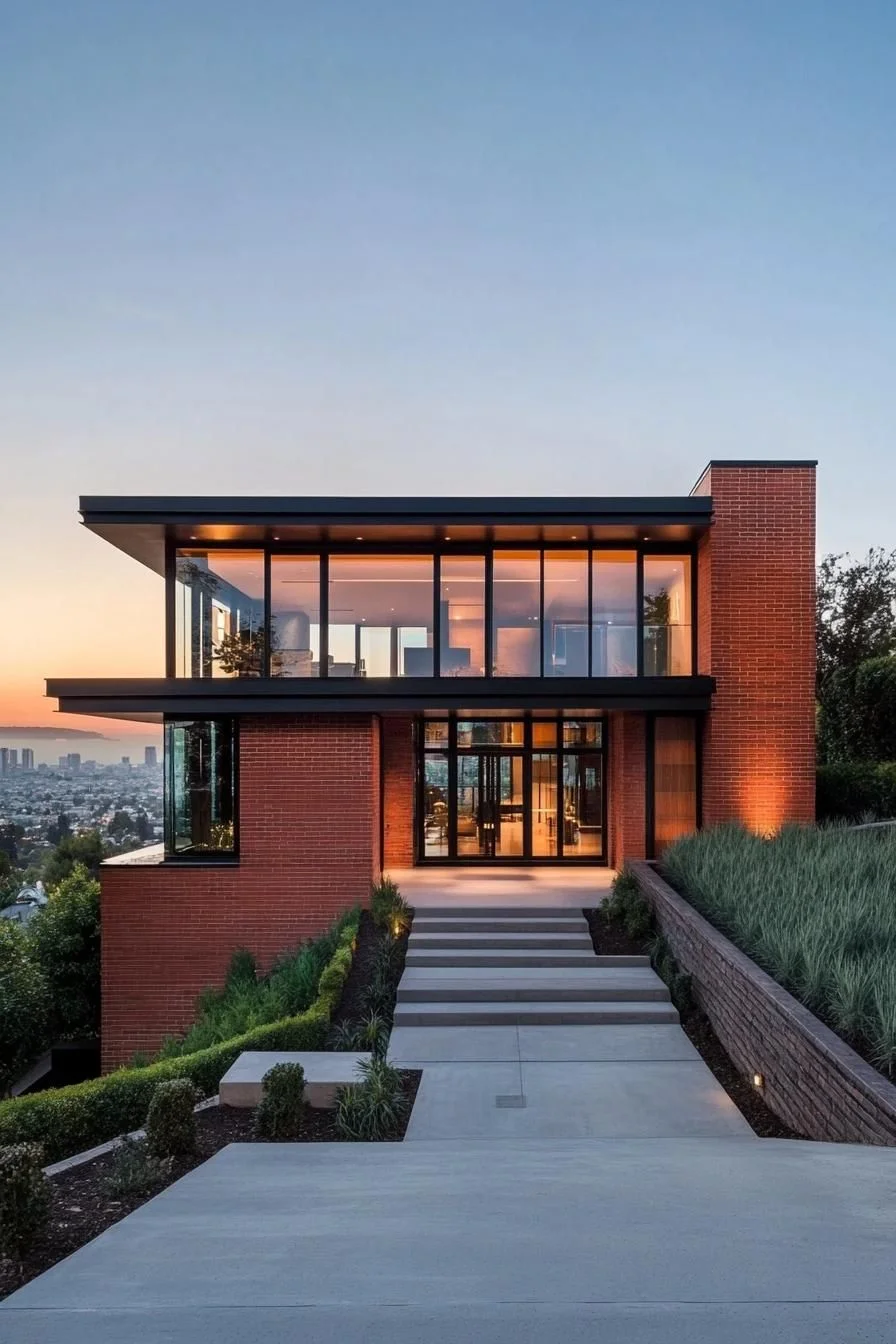 Red Brick House With Modern Details