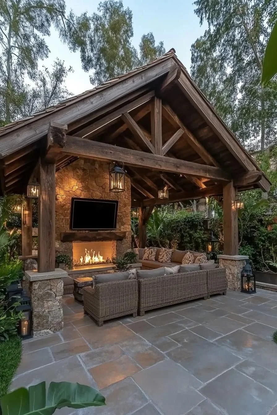Chalet Charm: A Rustic Timbered Lounge