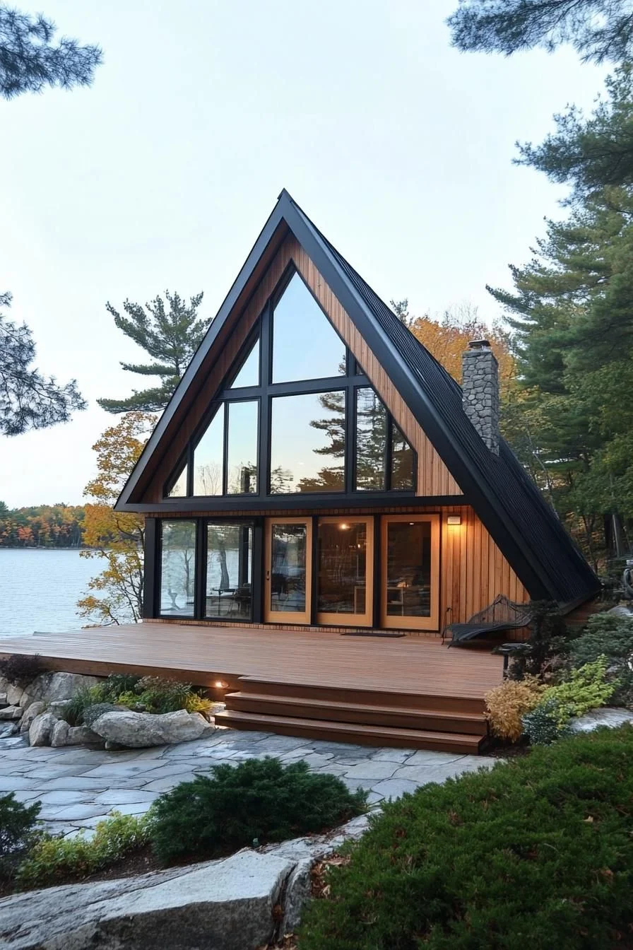A Pointed Alpine Retreat by the Lake