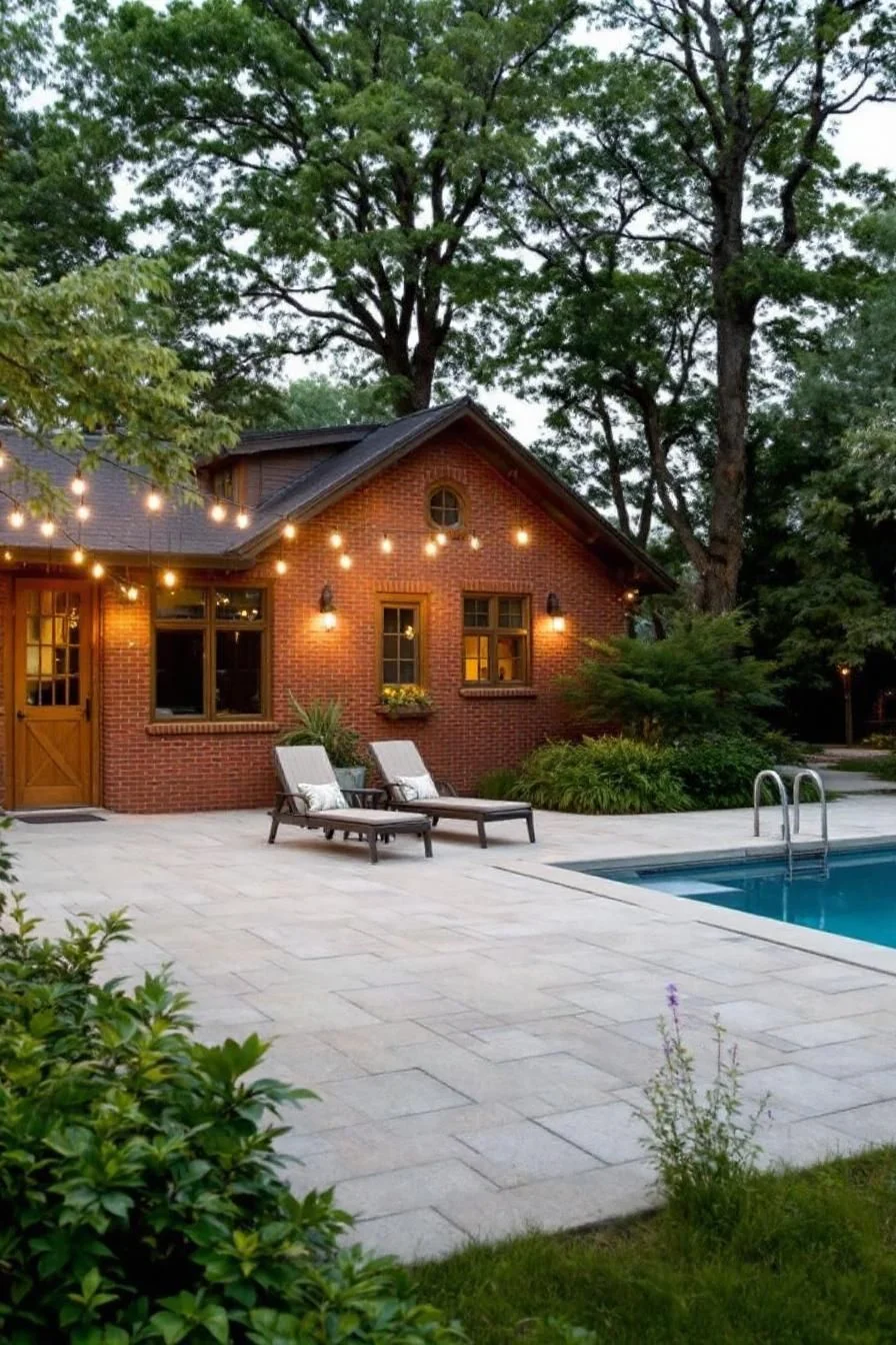 Brick and Blooms Pool Haven