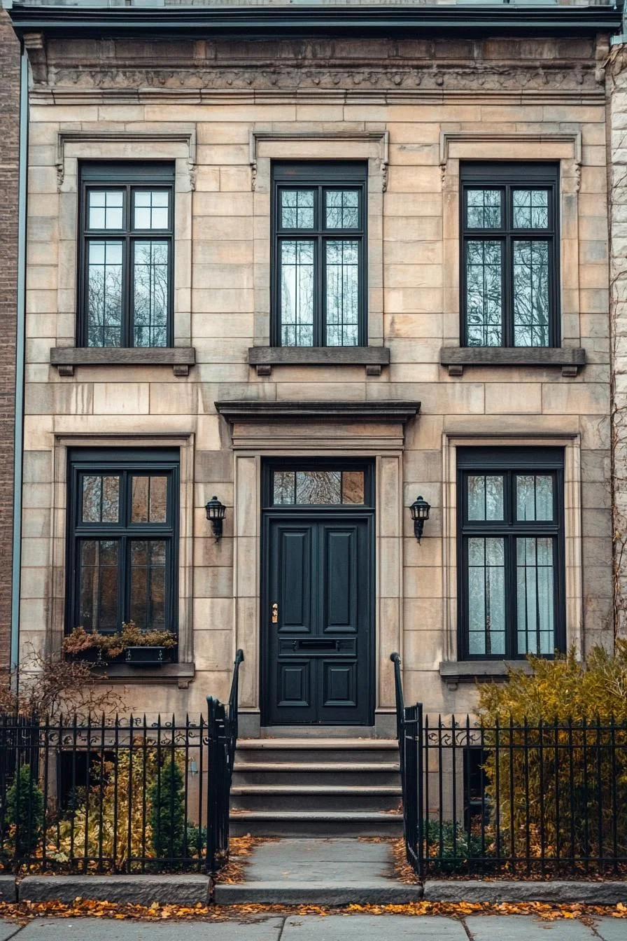 Midnight Details Bring Drama To This Stone Home
