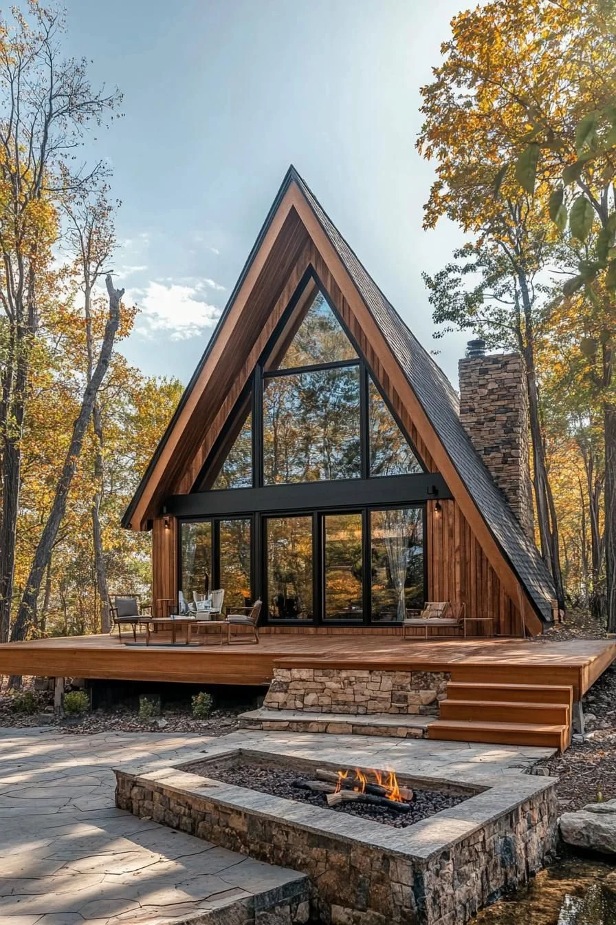 Serenity Framed by Forested Giants