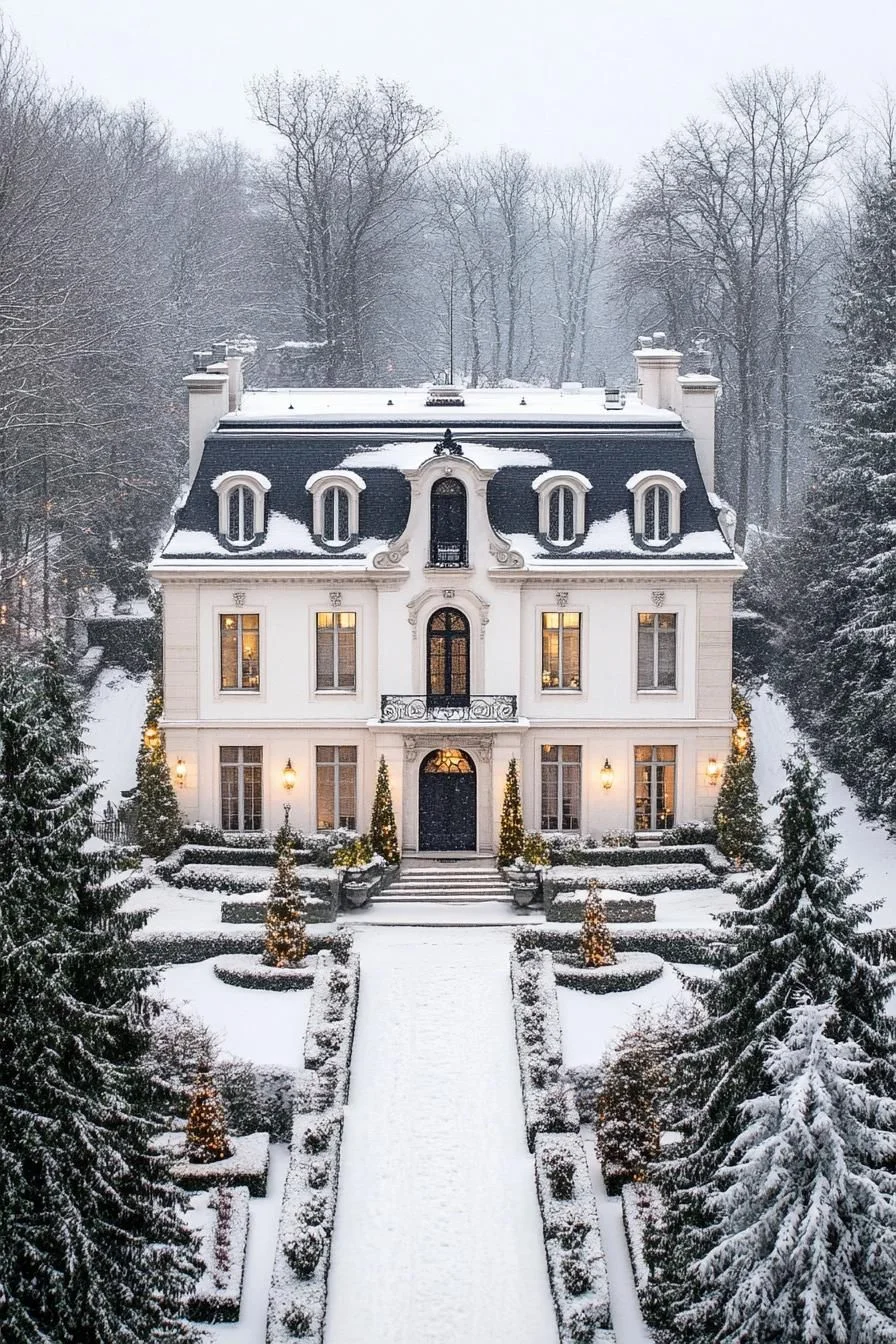 Winter’s Regal Snow-Capped Chateau