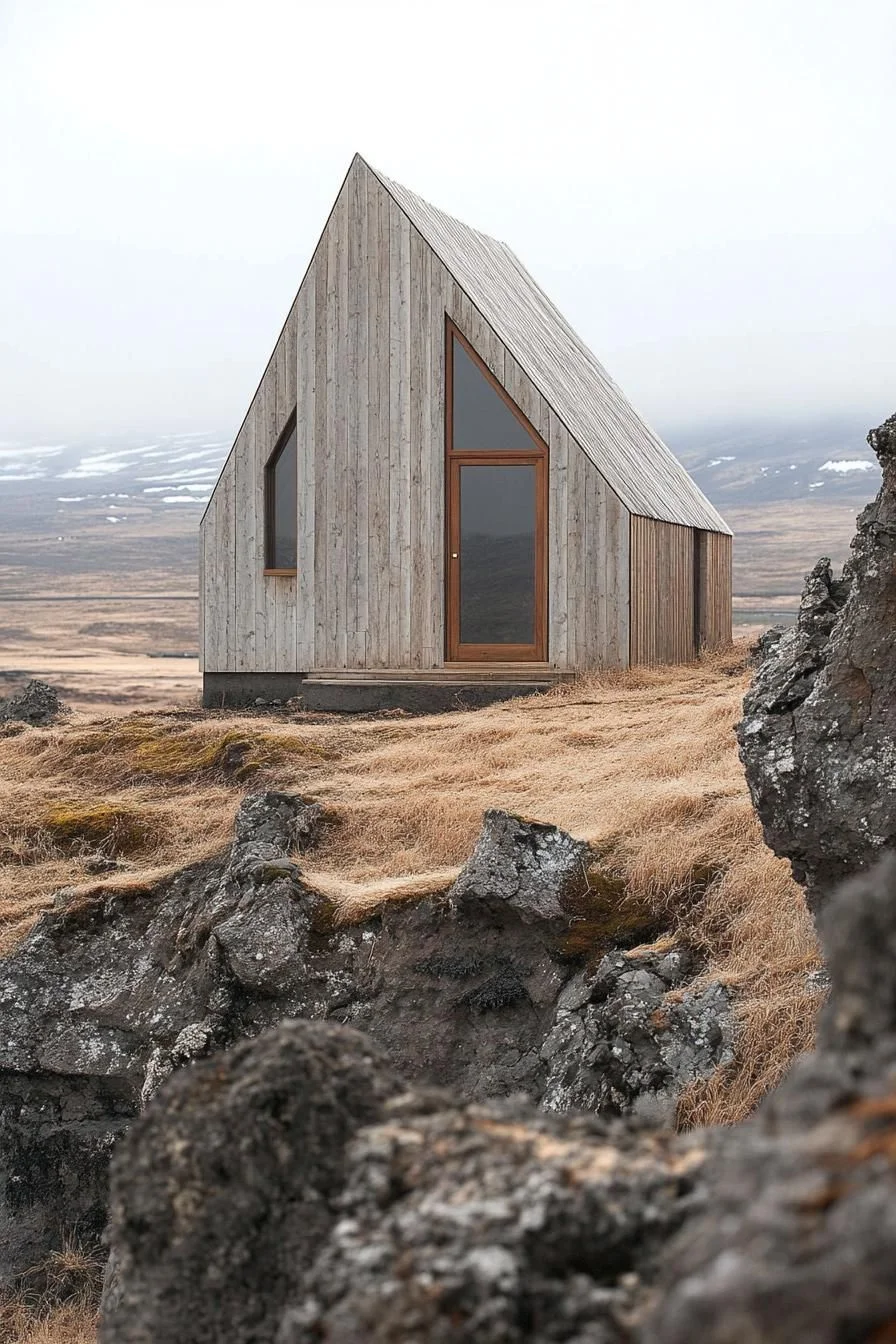 A Pyramid-Shaped Cabin Full of Coziness