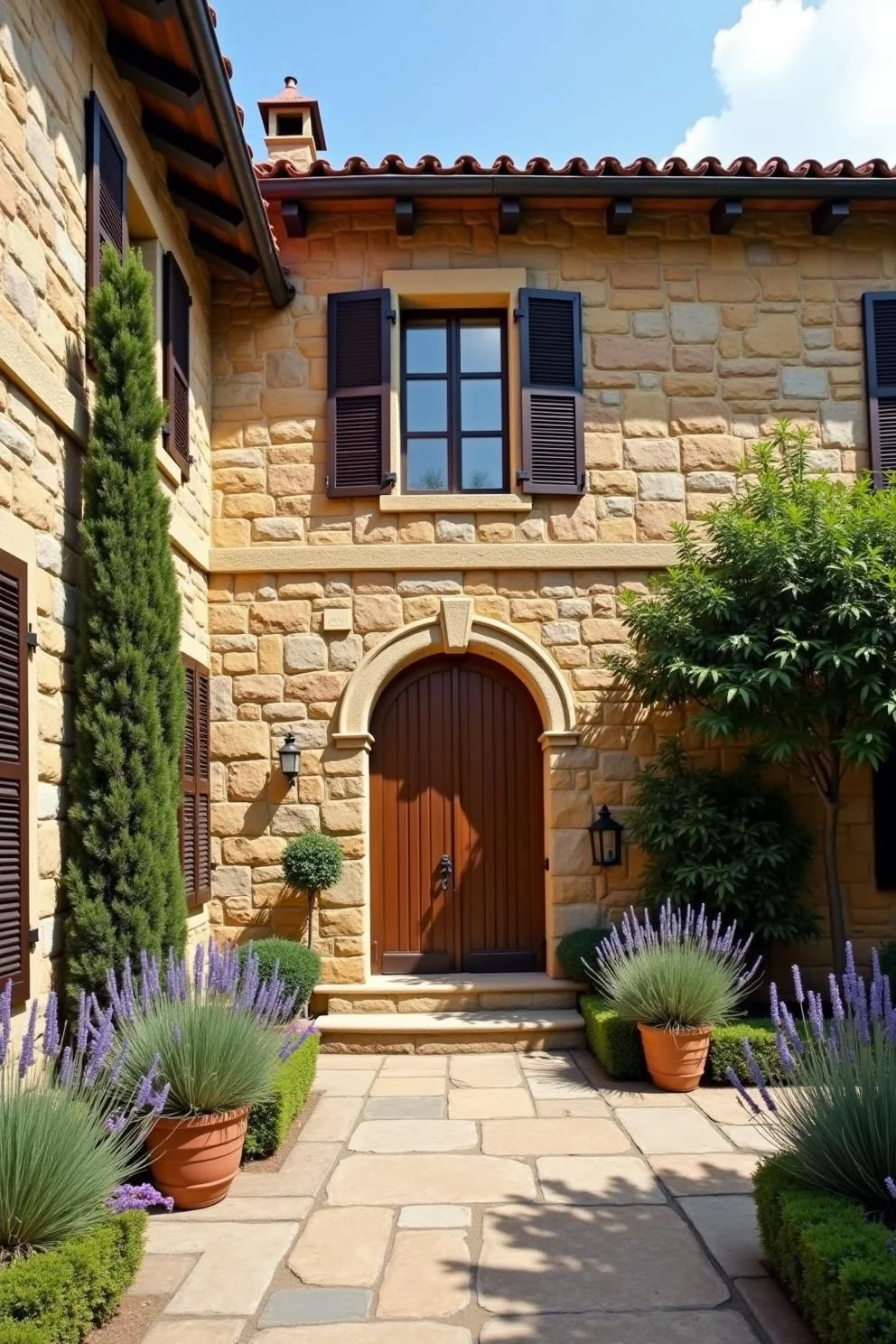 Lavender Fields Beside a Tuscan Villa