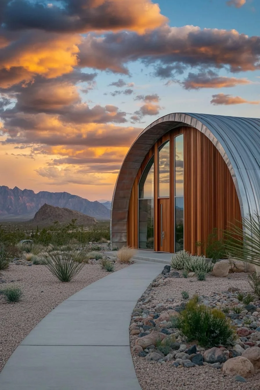 A Curved Retreat Beneath Painted Skies