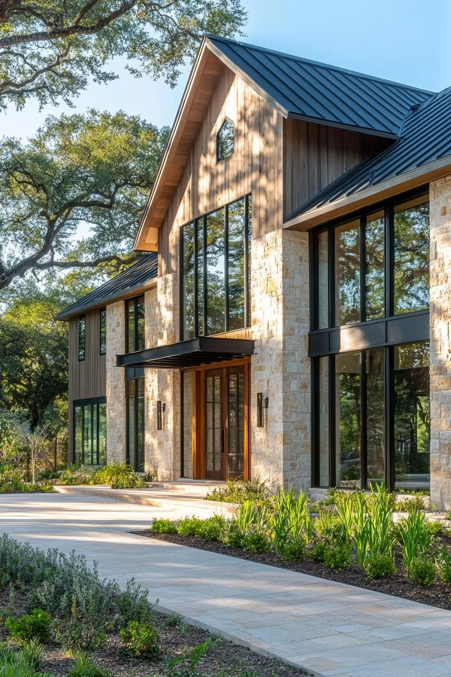 A Sunlit Stone Farmhouse in the Countryside