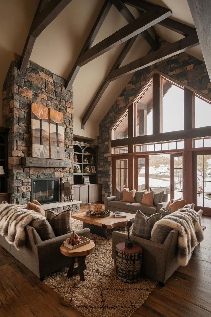 Modern Touches in a Woodland Cabin