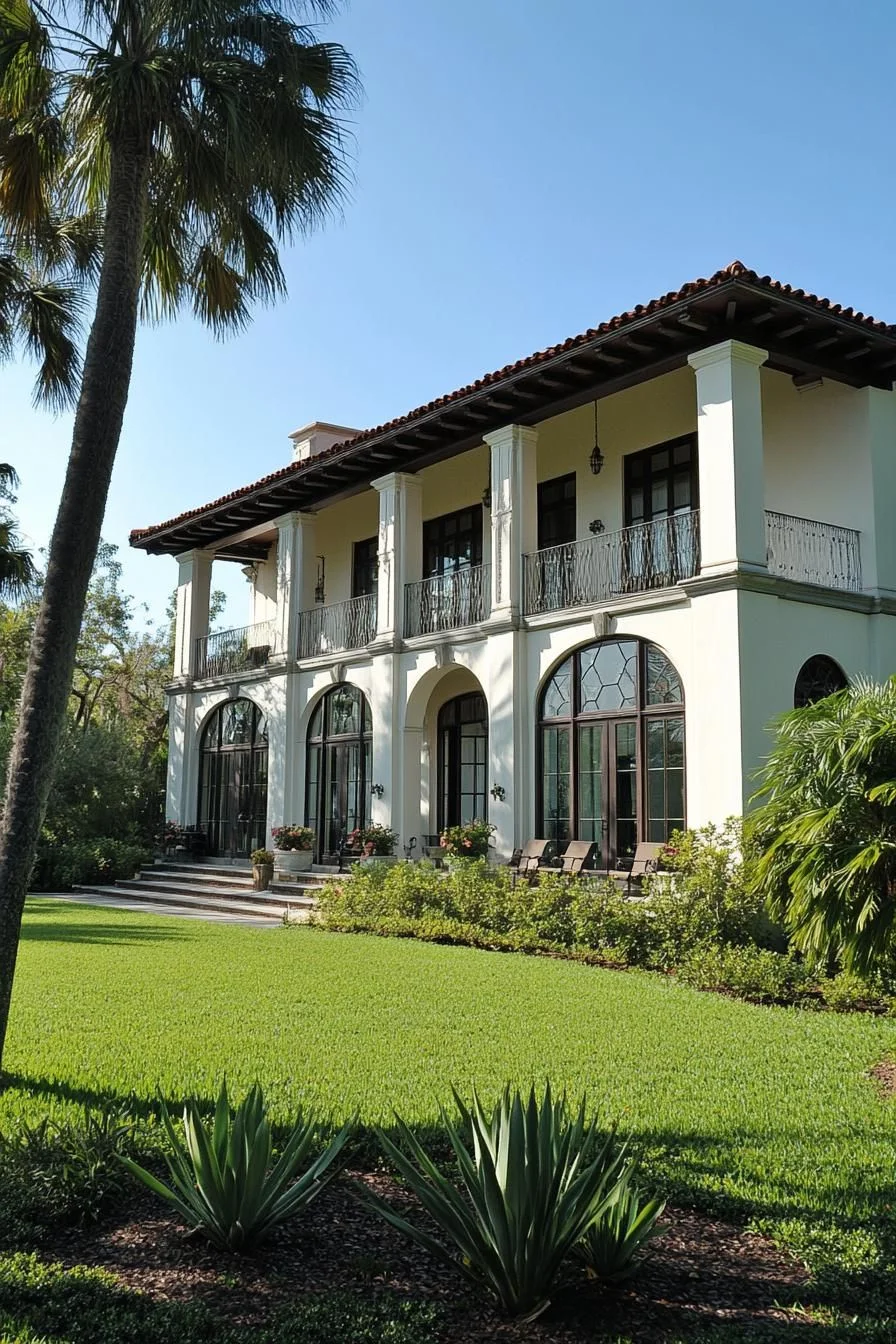 A Grand Tropical Home With Arches