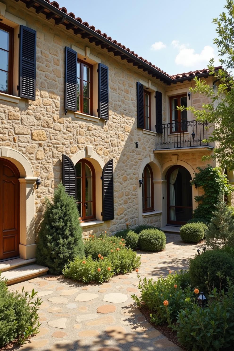 Shuttered Stone Villa With Rustic Charm