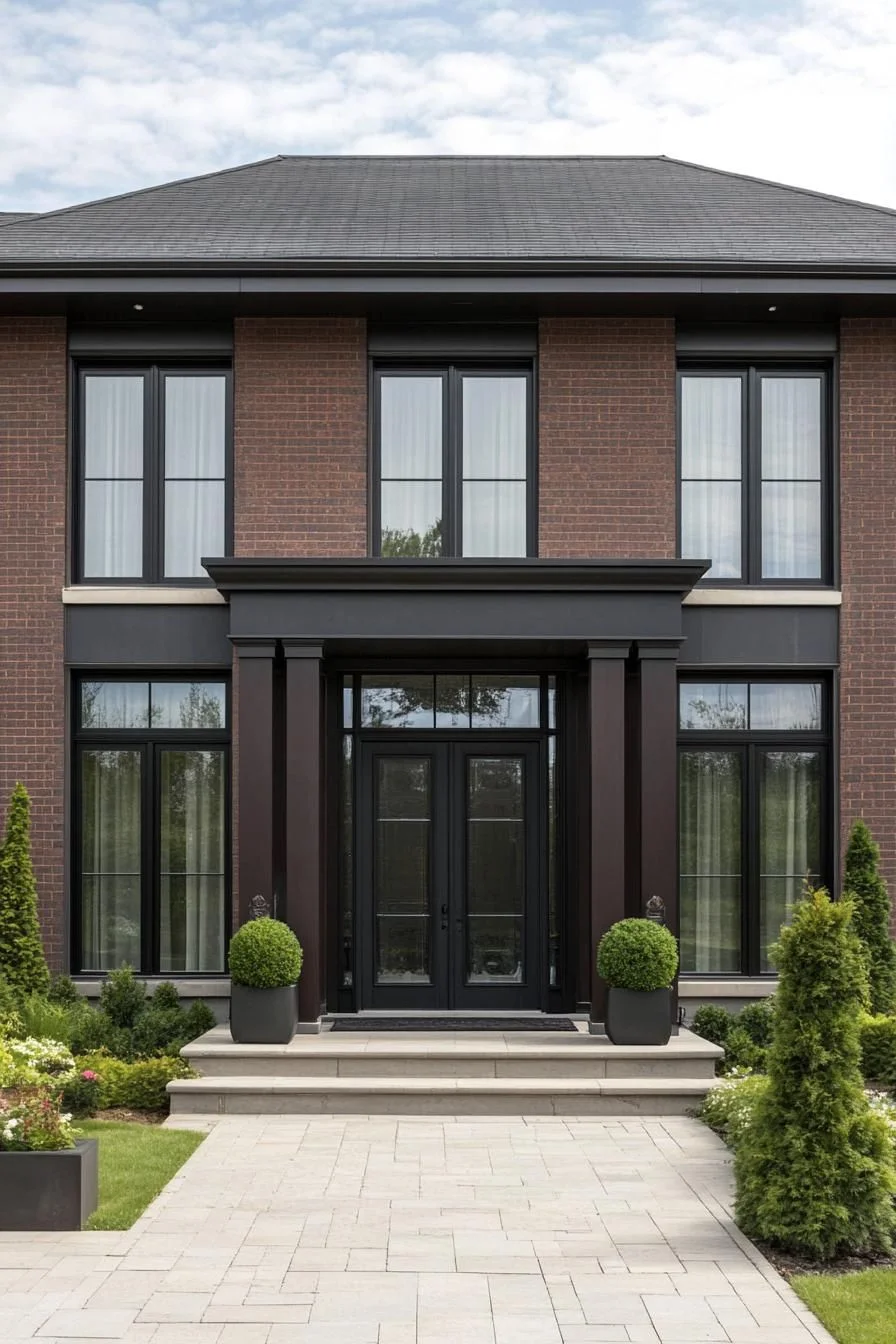 Brick Facade Paired With Monochrome Accents