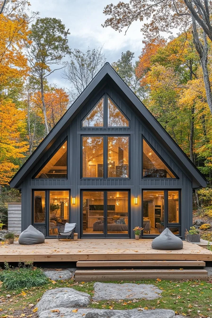 Gabled Barn Retreat at Dusk