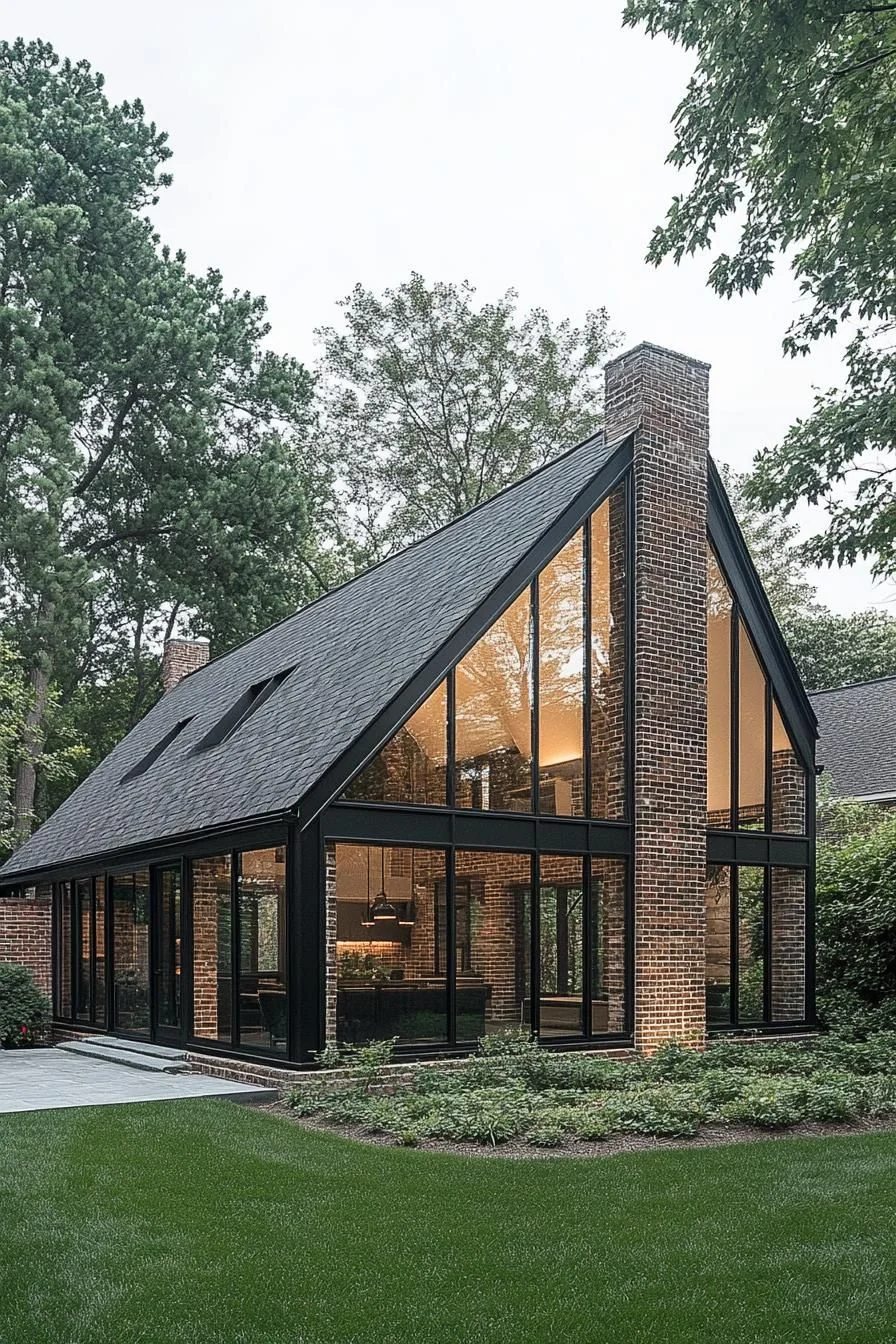 Brick Cottage With Modern Glass Details