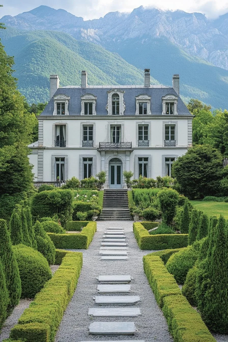 Grand Manor Nestled Among the Mountains