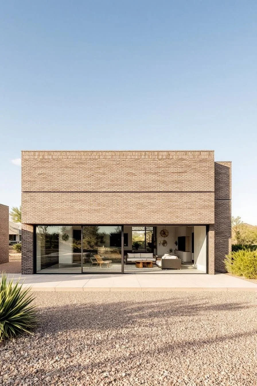 A Minimalist Brick Cube Home
