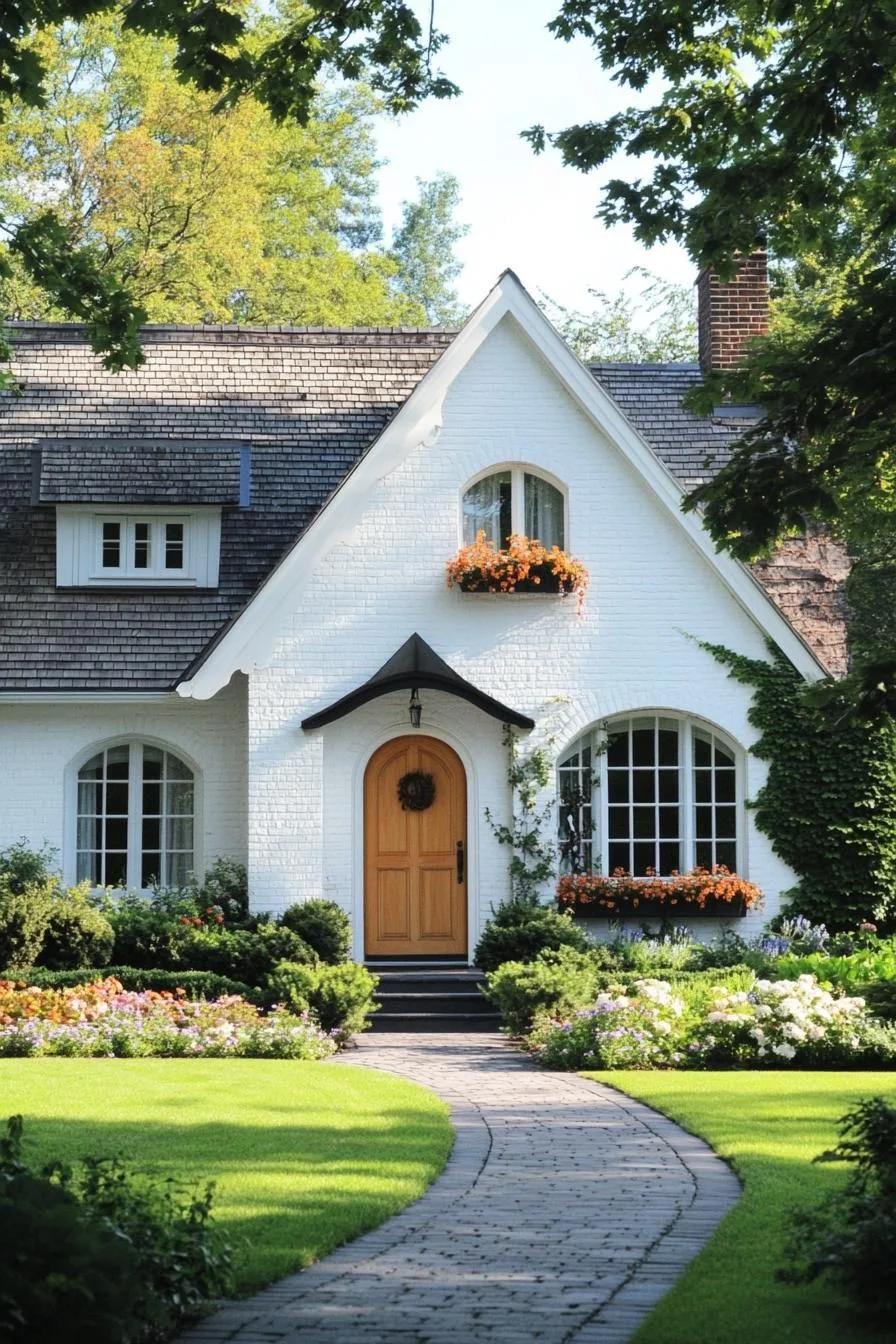Sunny Cottage with a Curving Path