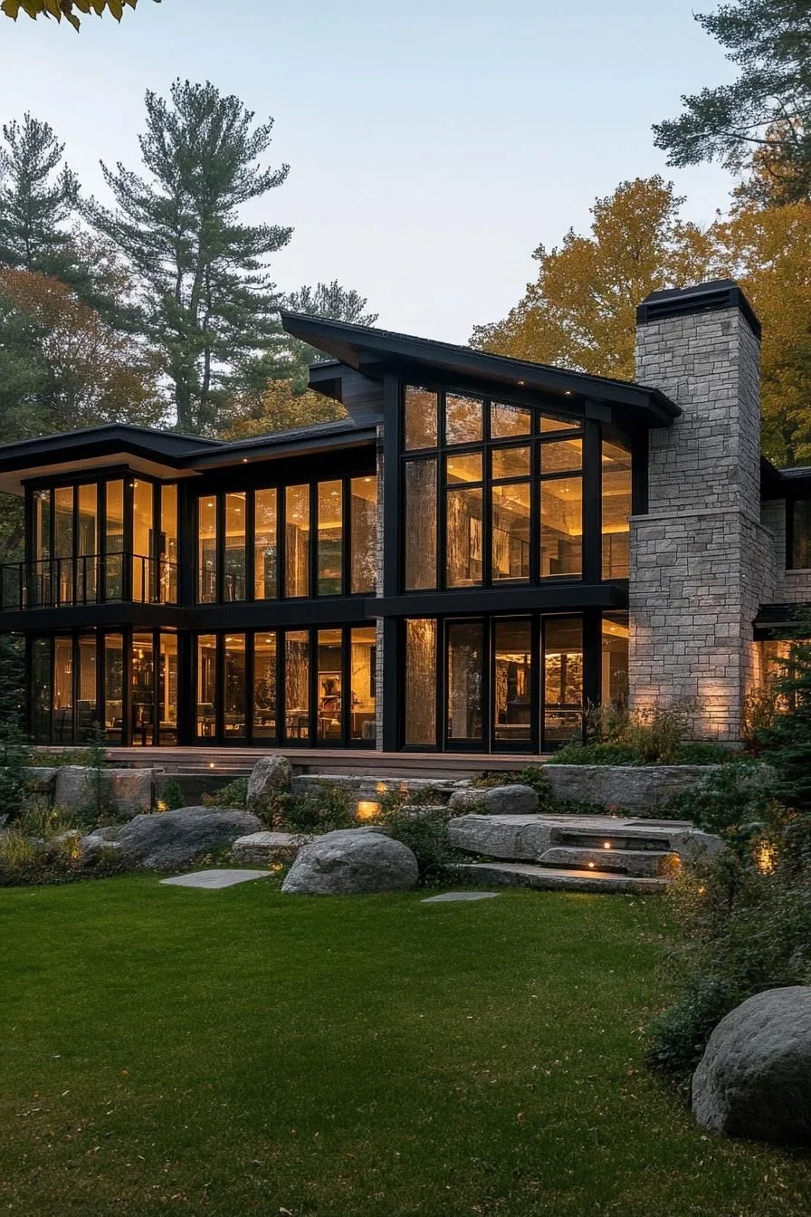 Glass and Stone Unite in This Mansion