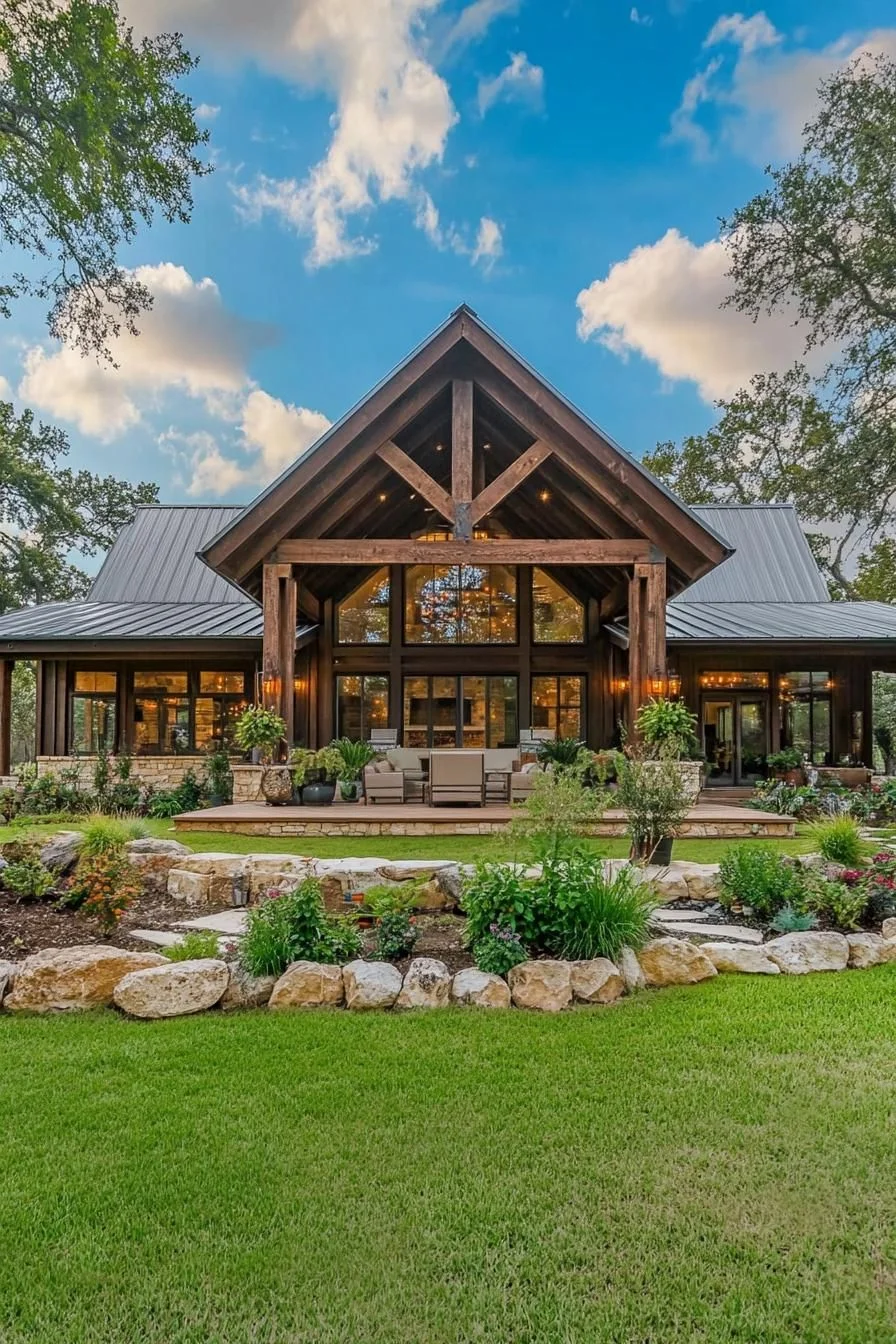 Rustic Retreat Beneath Blue Skies