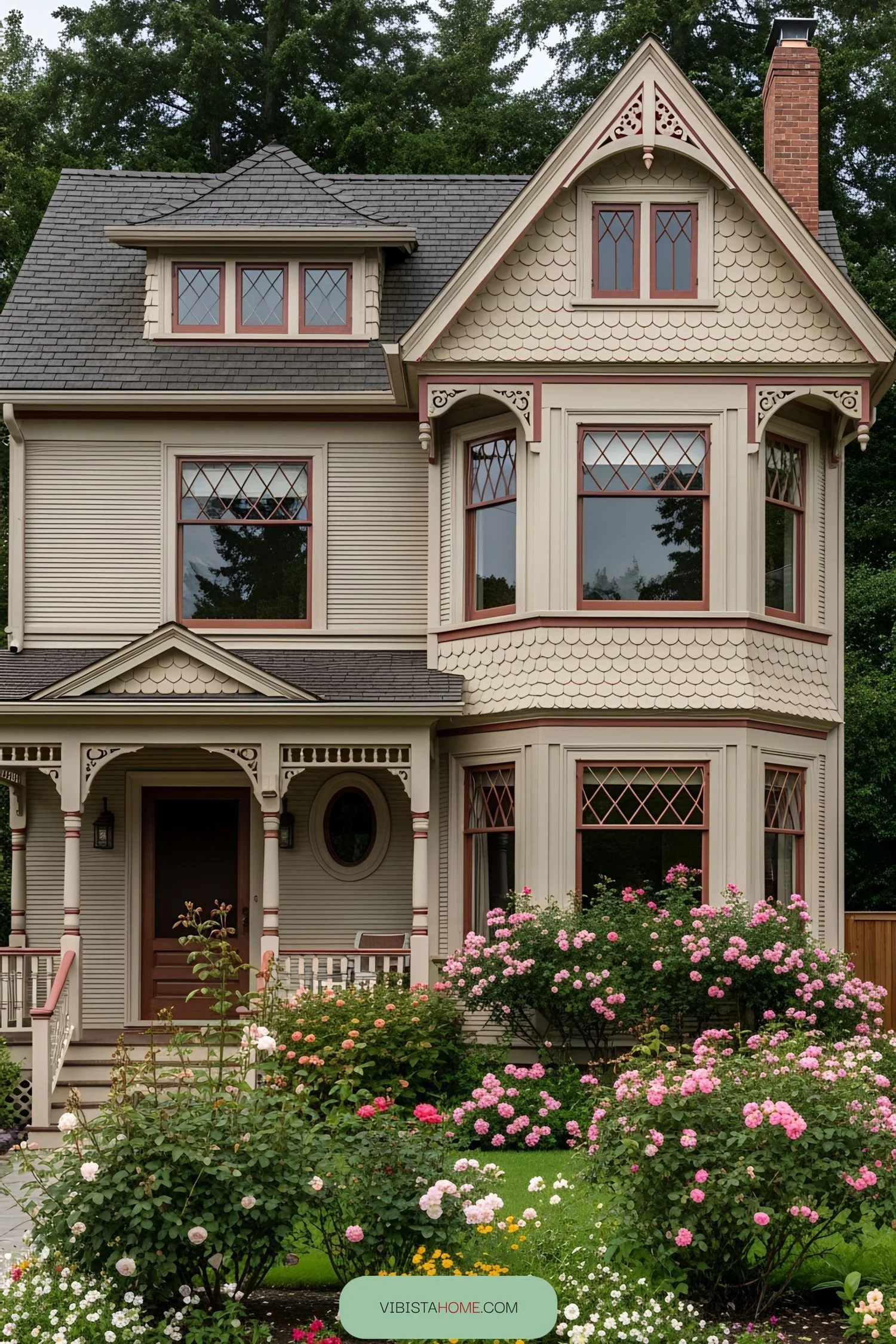 A Rose-Colored Entrance on a Victorian Home