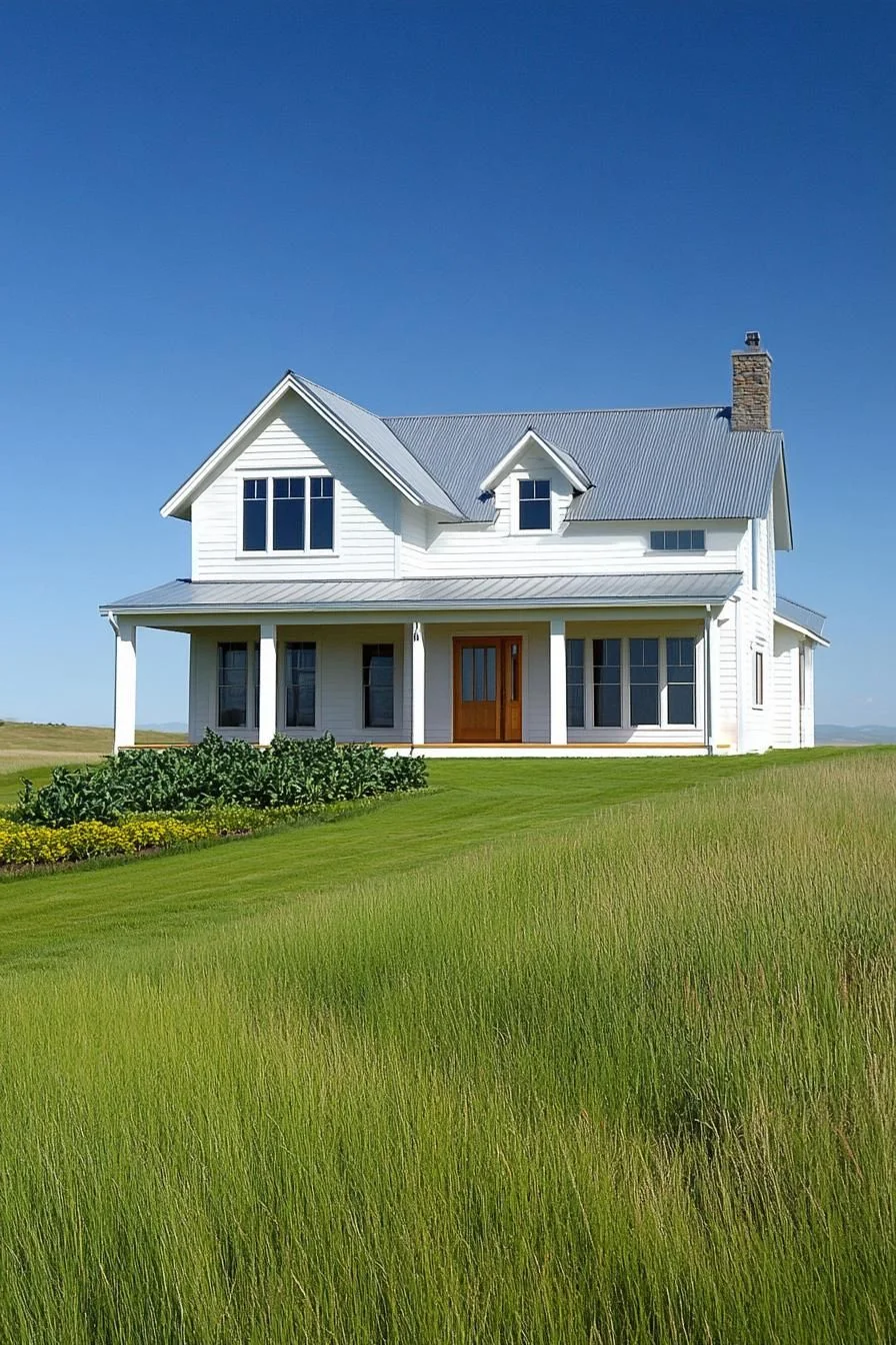 A Breezy Farmhouse with a Bright Facade