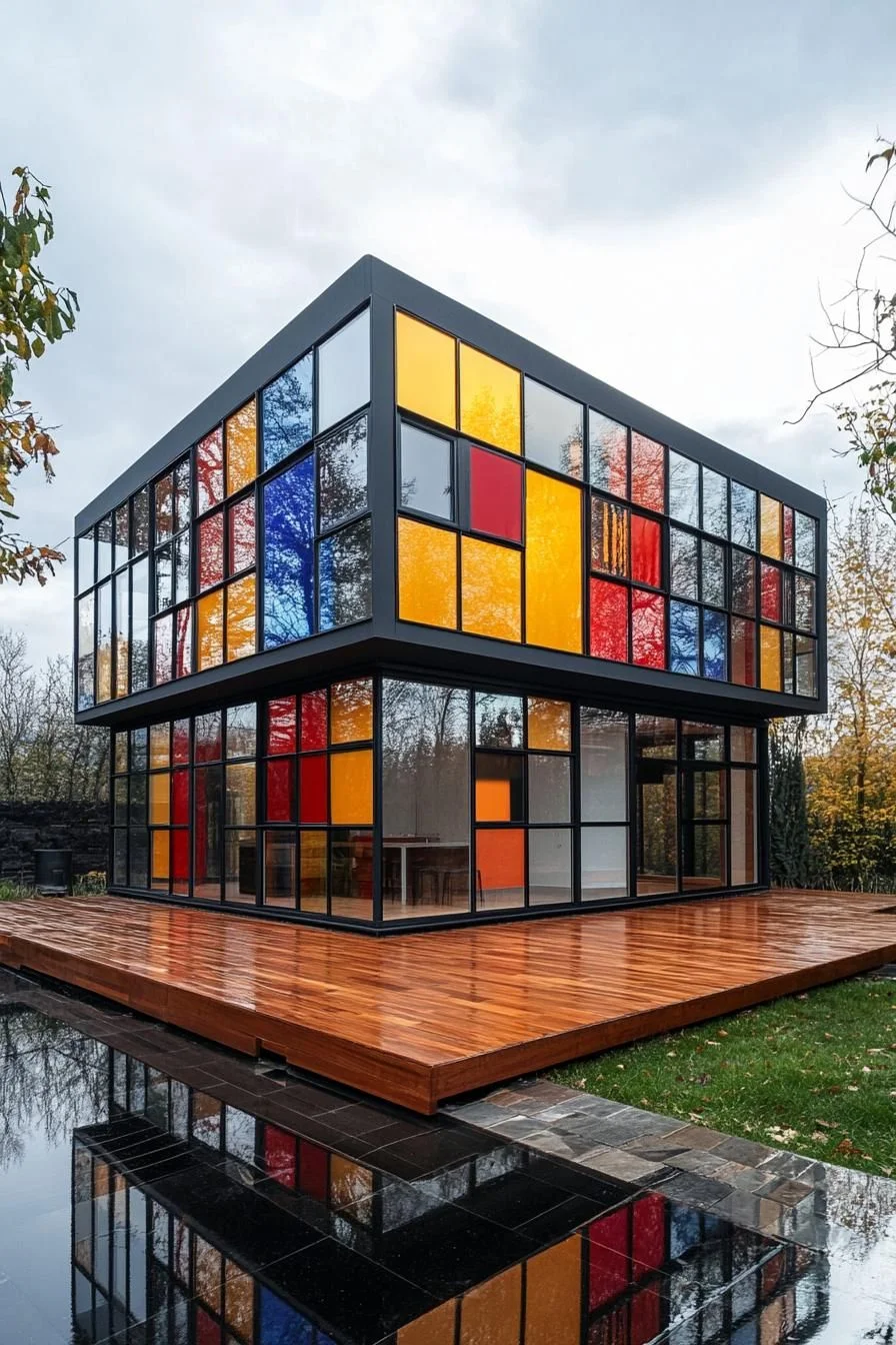 Rainbow-Inspired Glass Cube Architecture