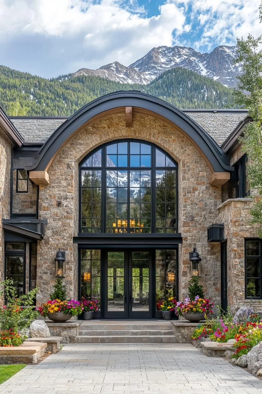 Stonework With Skyline Mountain Views