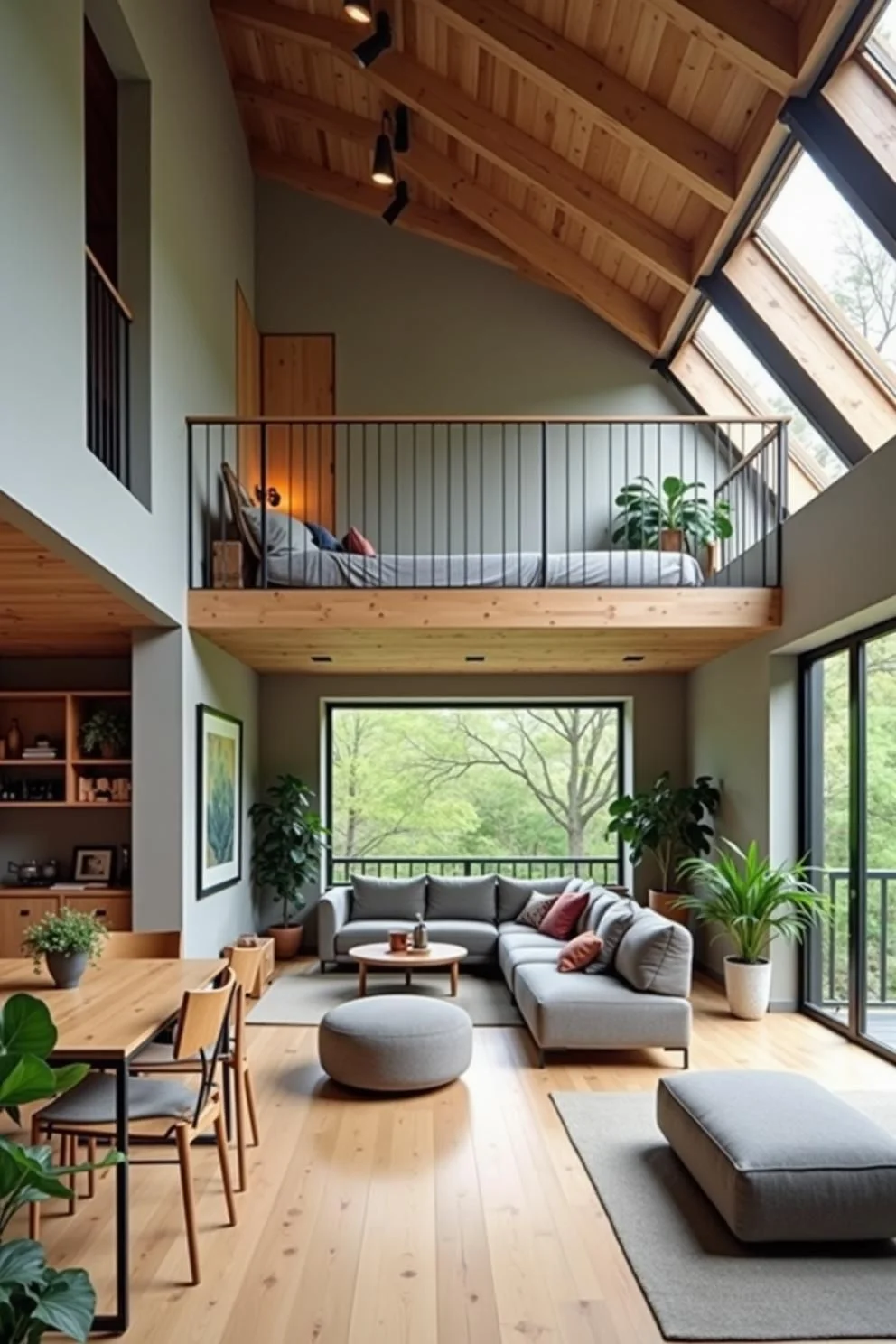 Skylight Loft Design in a Forest Setting