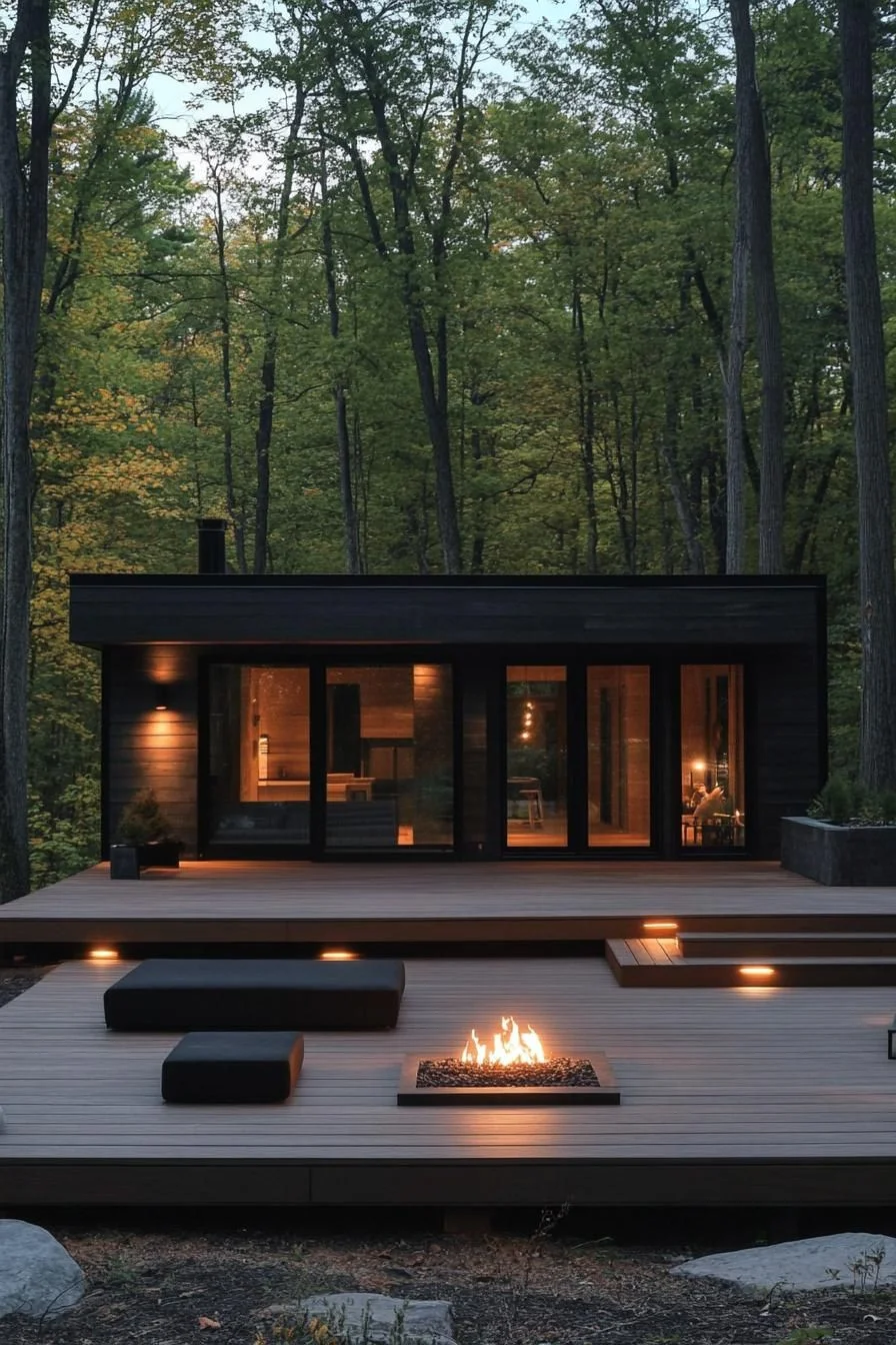 Quiet Cabin Warmed by Firelight