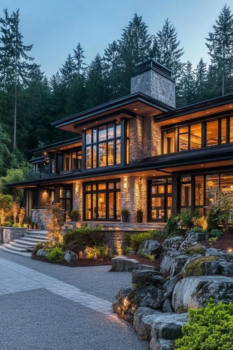 Stone Retreat Hidden in the Woods