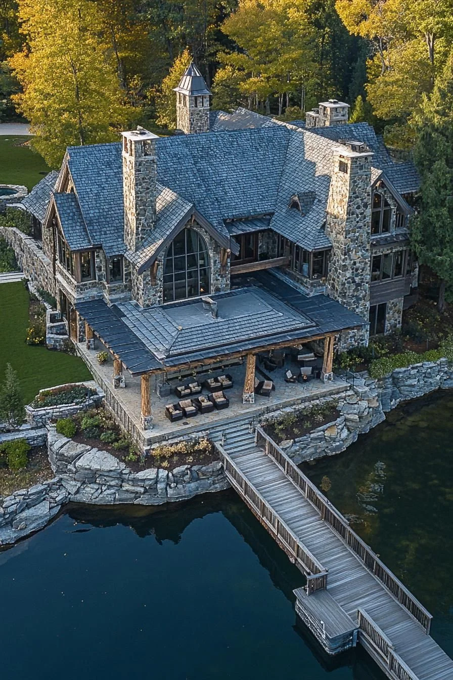 Castle-Style Lakefront Estate