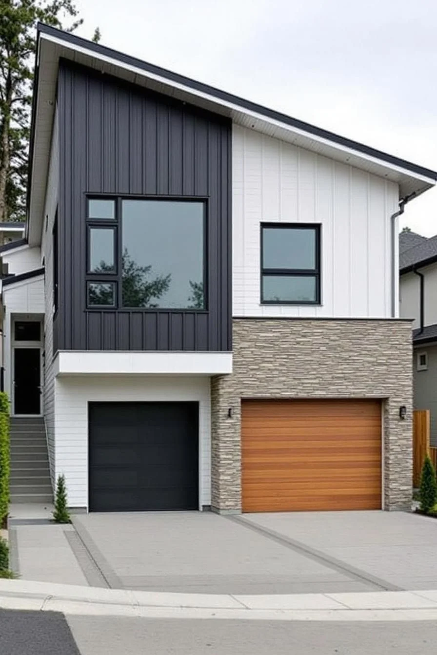 A Stylish Home With a Slanted Roof