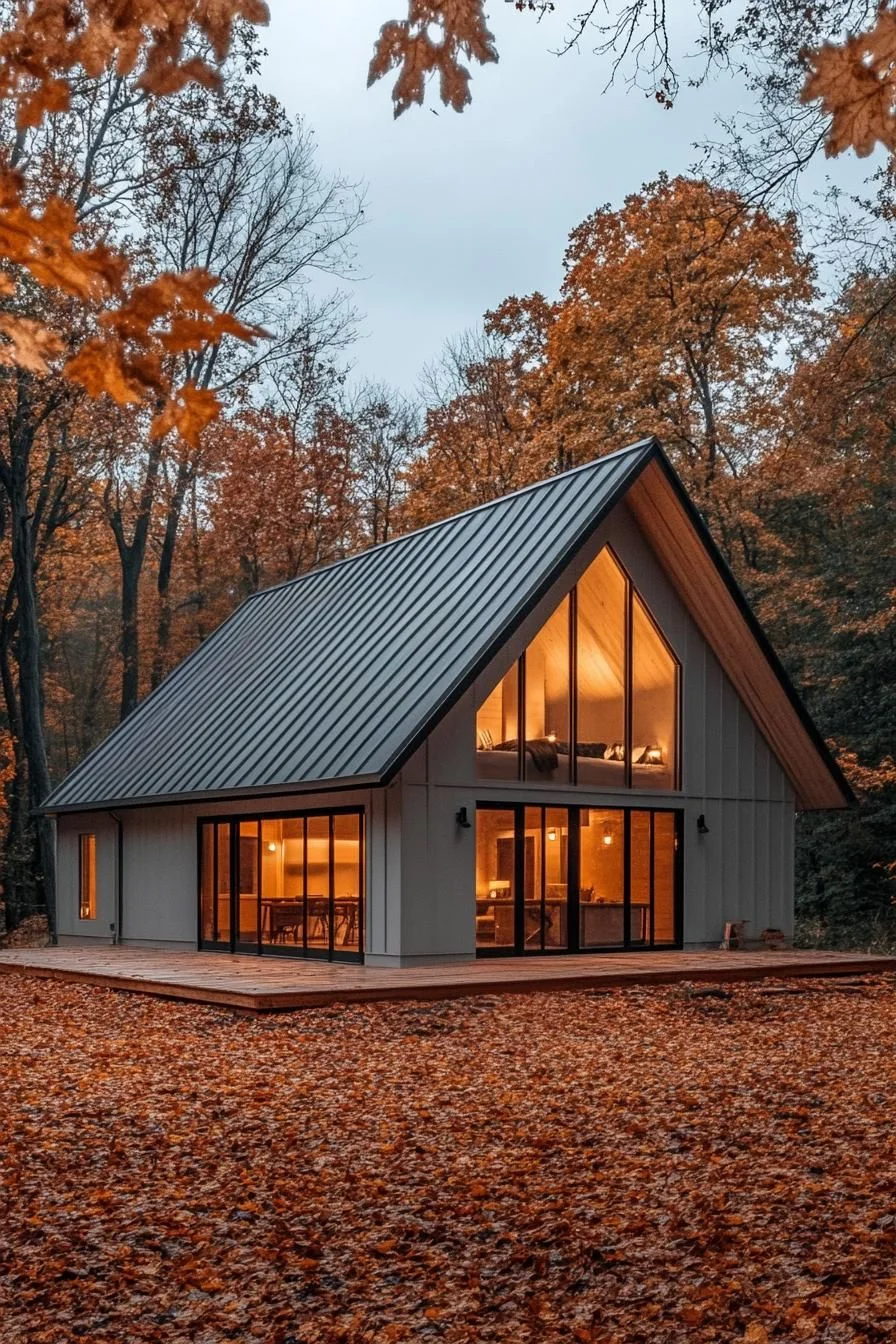 Cozy A-Frame Barndominium in Fall