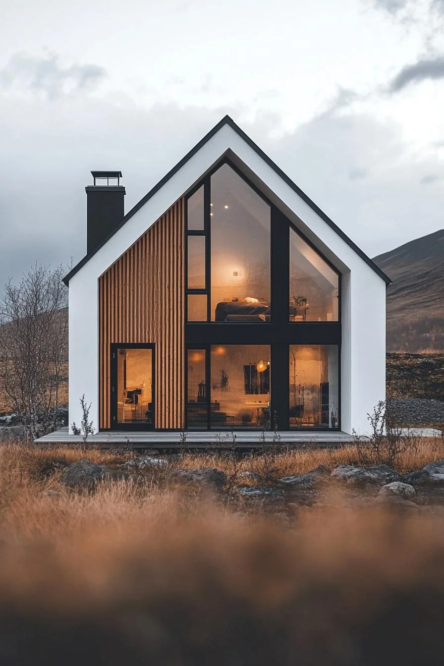 Windowed Peak in a Timber Facade