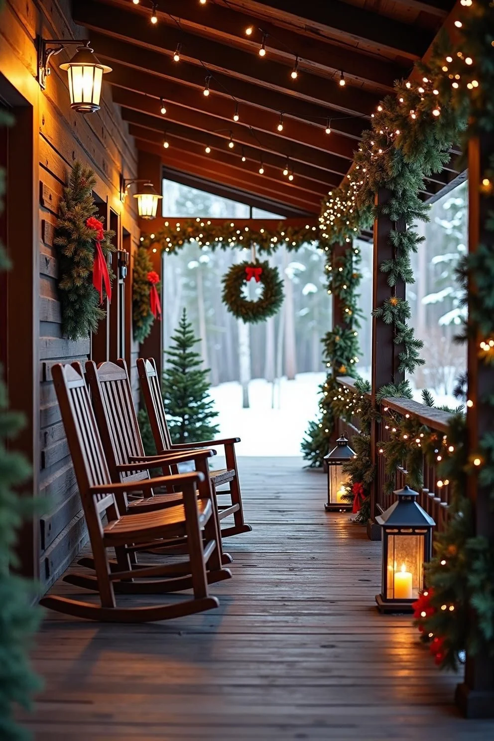 A Fir-Framed Porch for the Holidays