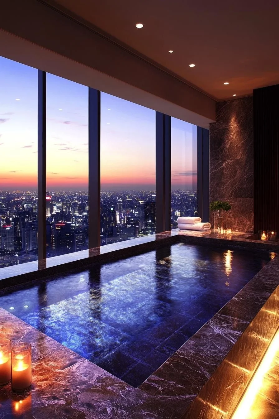 A Twilight Plunge Pool in the Sky