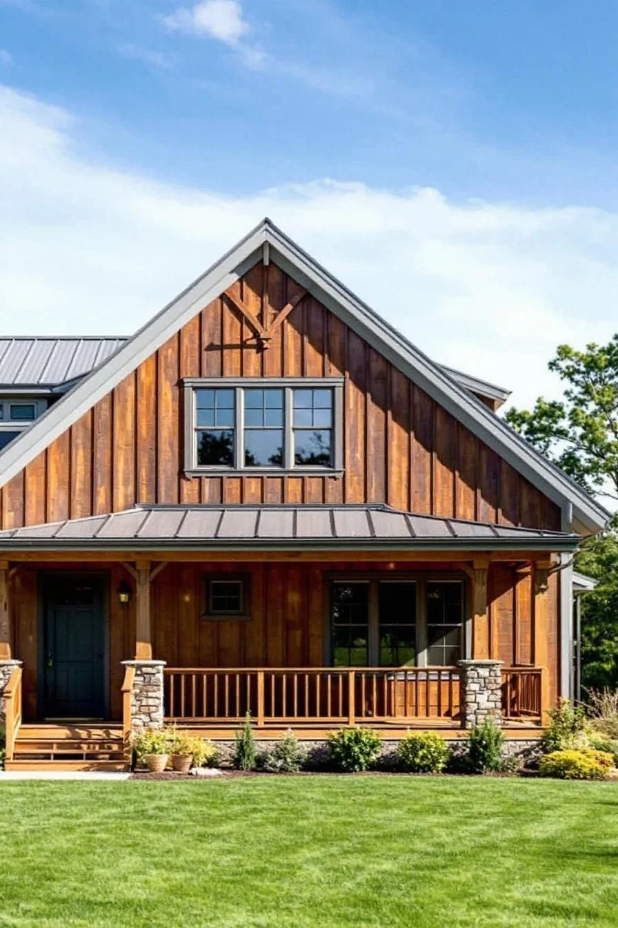 A Wood Farmhouse Surrounded by Cheerful Greenery