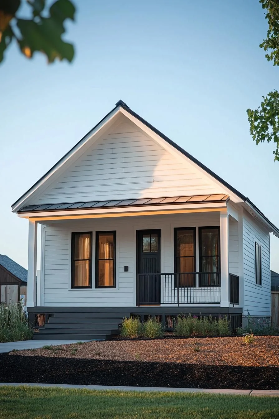 Minimalist Cottage With a Porch