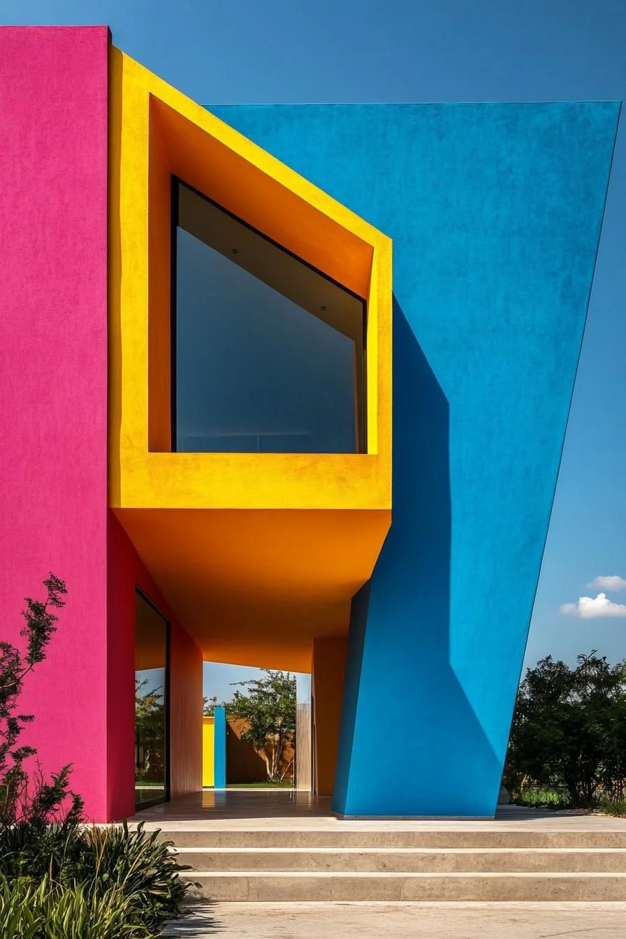 Blue and Pink Entryway Design
