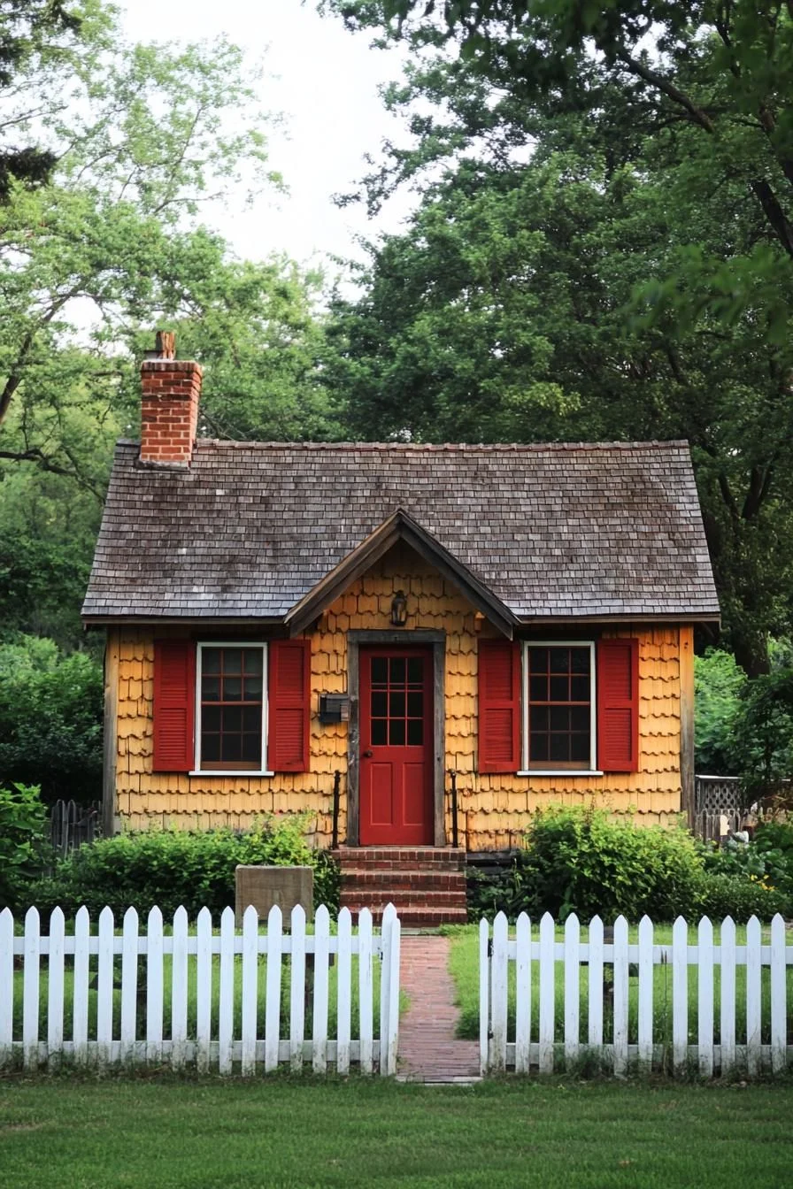 Cottage With Cheerful Red Accents