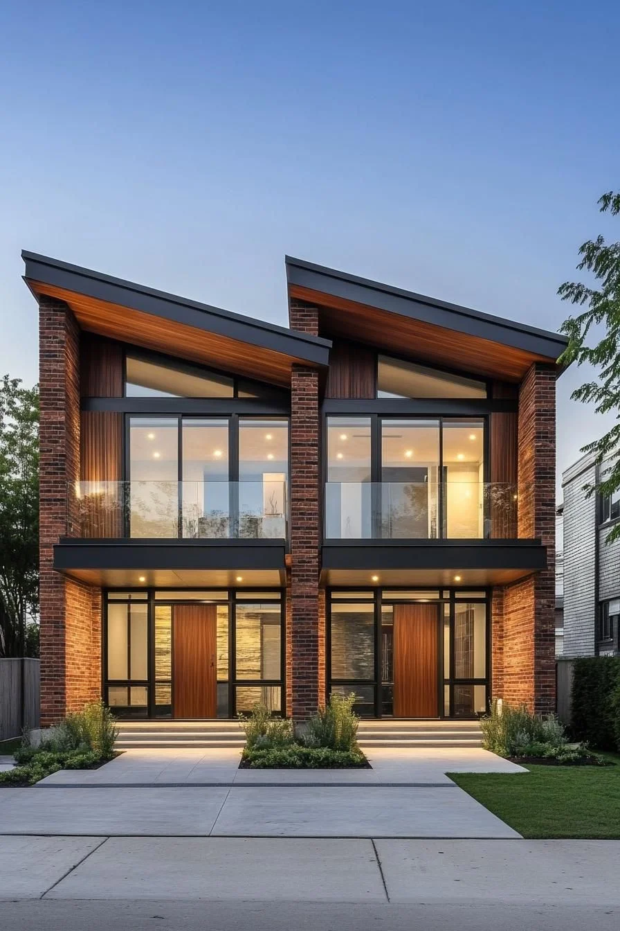 Brick Duplex Twin Triangles