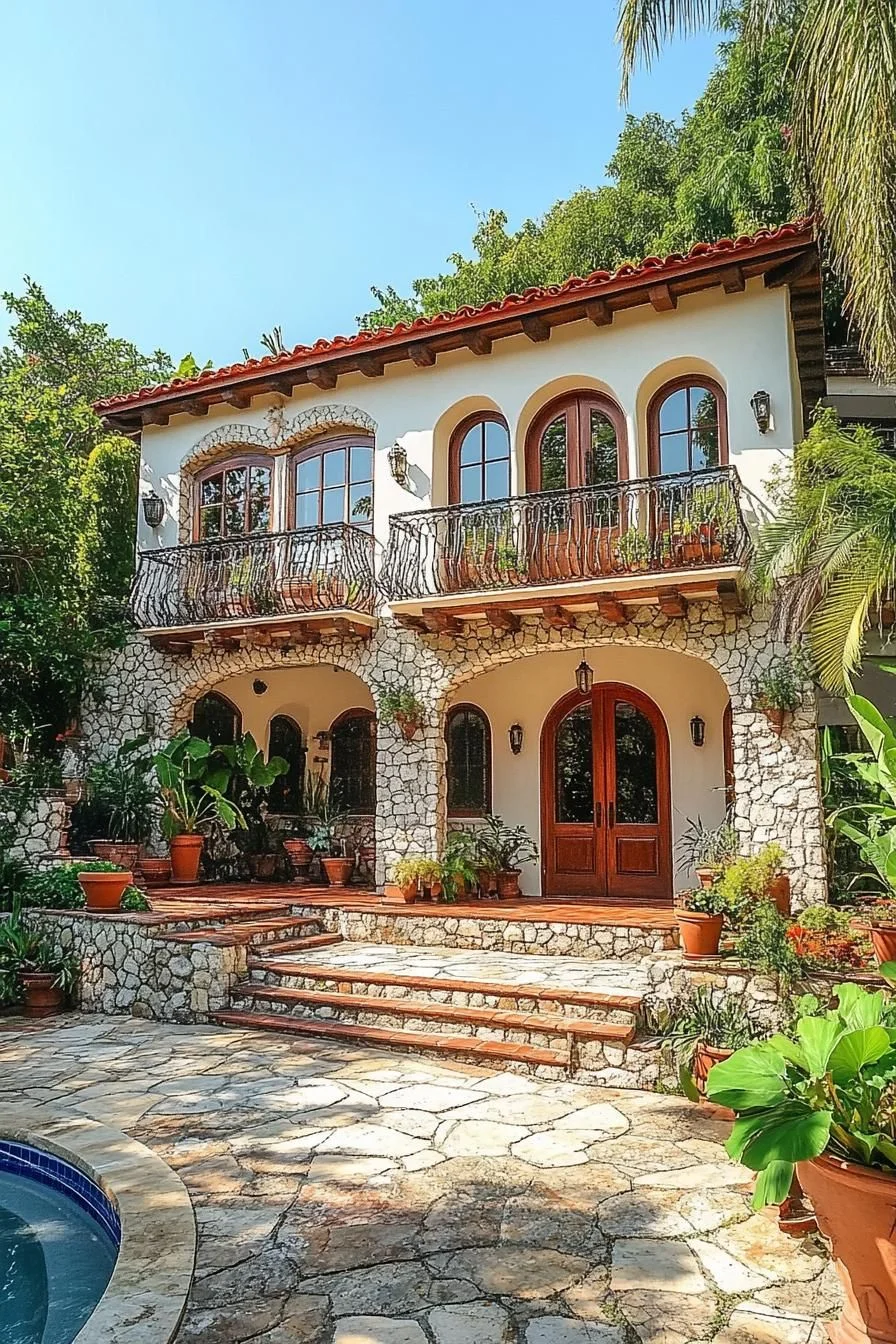 A Sunlit Villa with Striking Archways